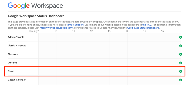 Check Gmail Service Status image