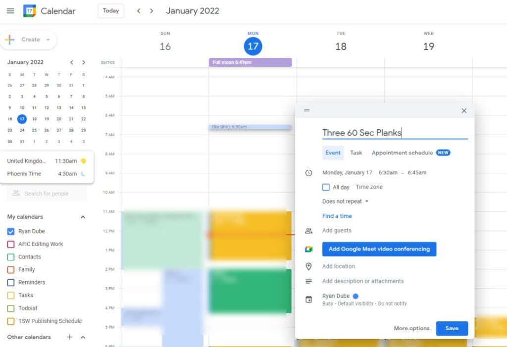 Schedule Habits as Google Calendar Events image