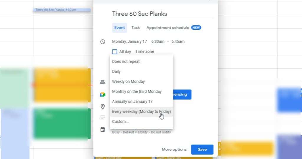 Schedule Habits as Google Calendar Events image 2