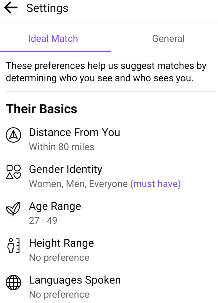 Adjust the Facebook Dating Settings image