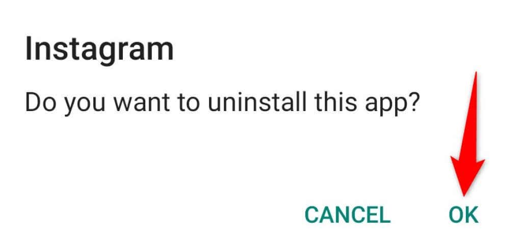 17 instagram removal prompt on android