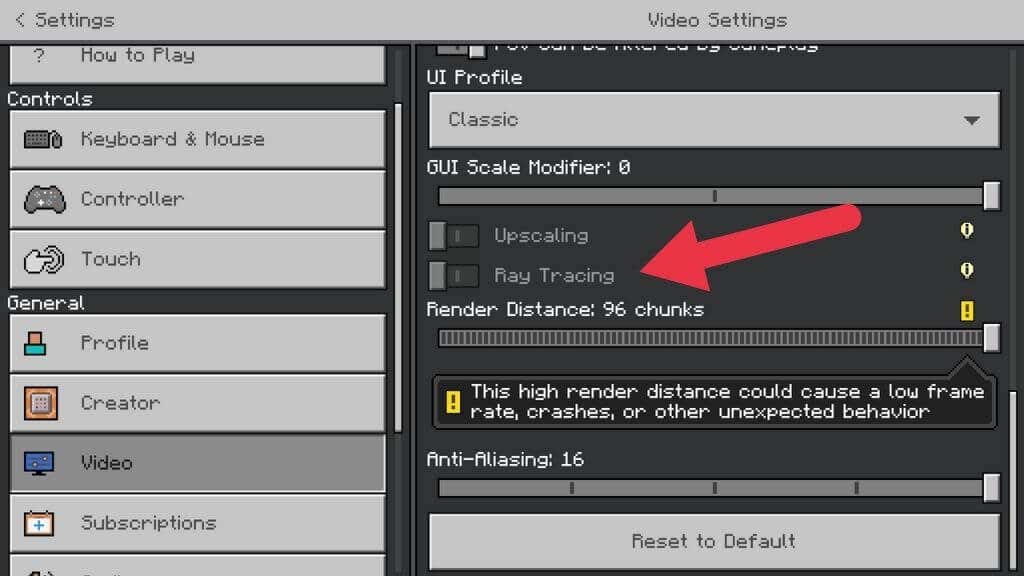 How to turn on Minecraft ray tracing