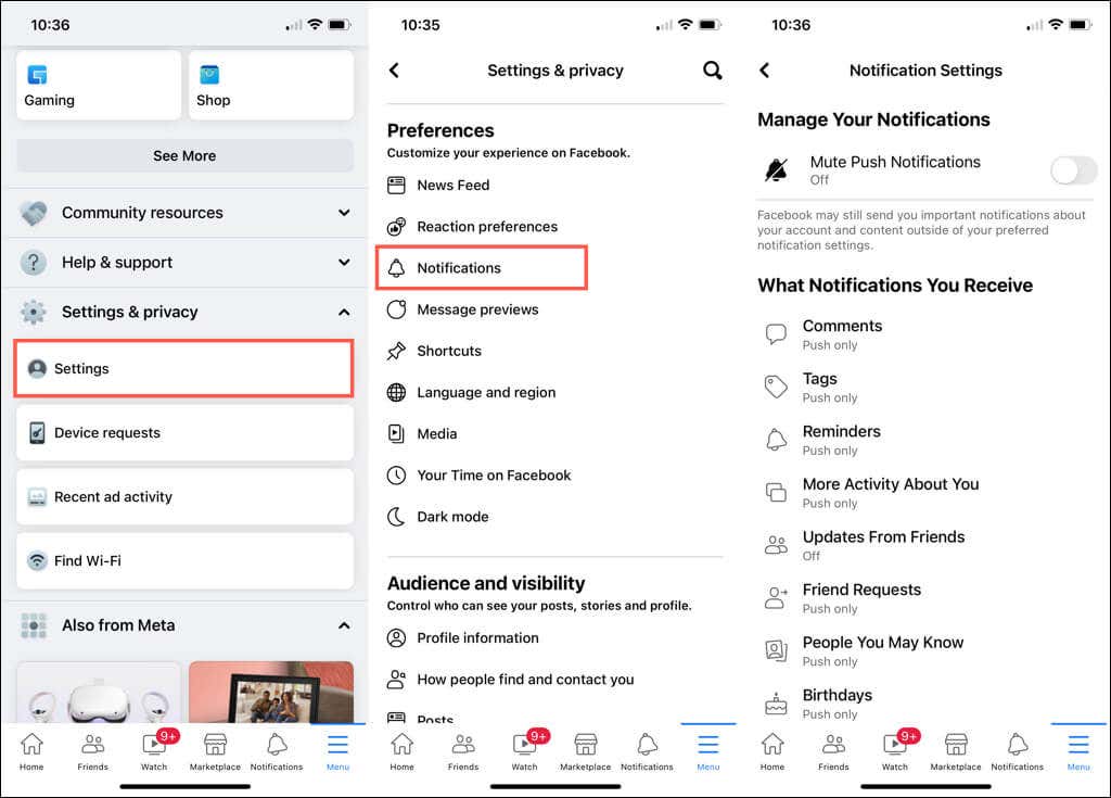 Access Your Facebook Notification Settings image