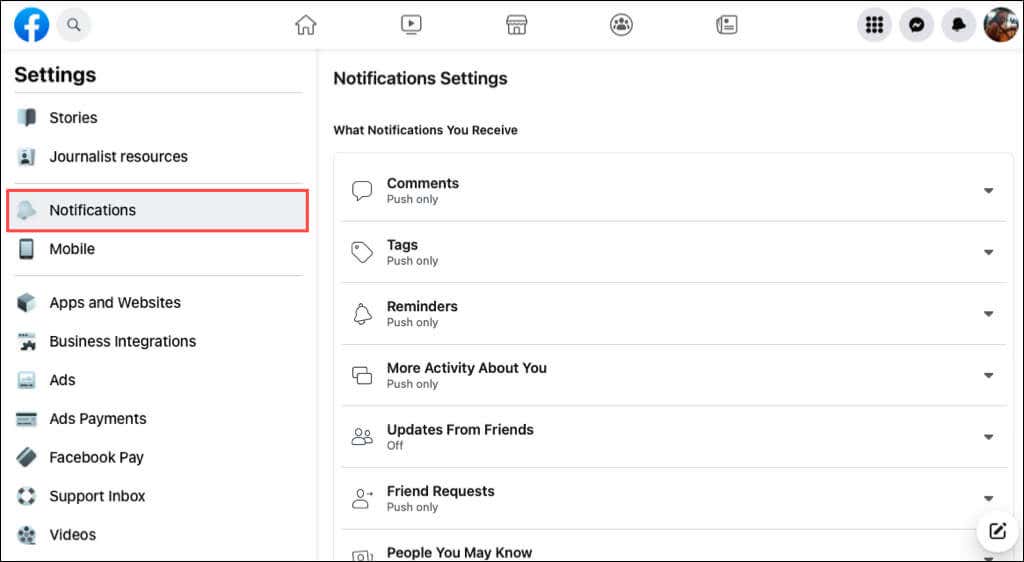 Access Your Facebook Notification Settings image 3