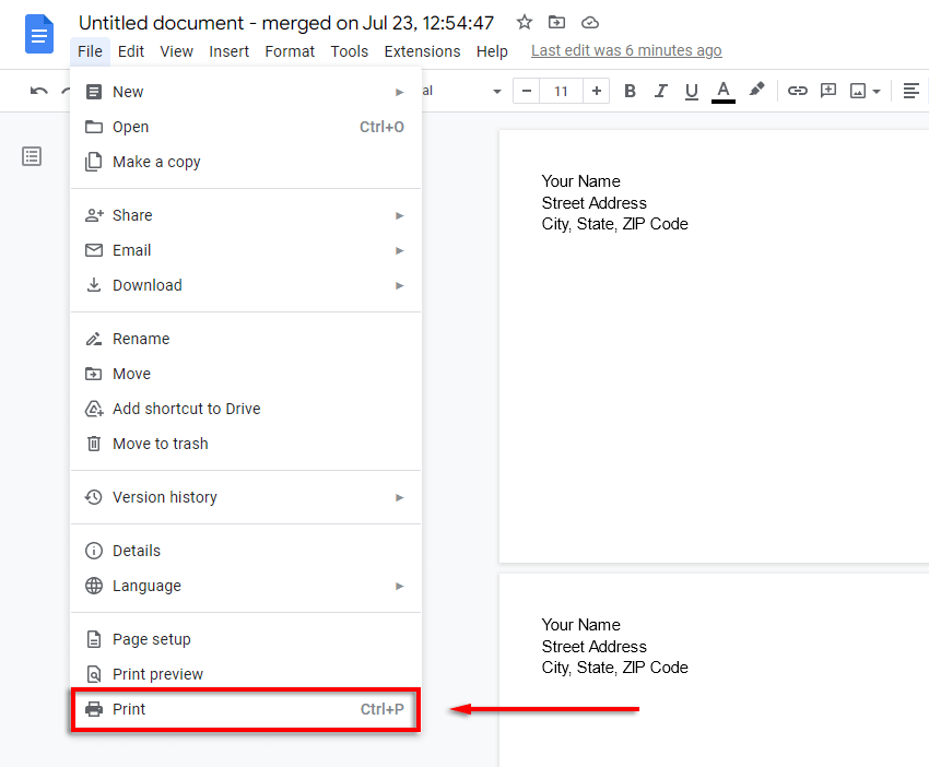 How to Print on an Envelope Using Google Docs - 63
