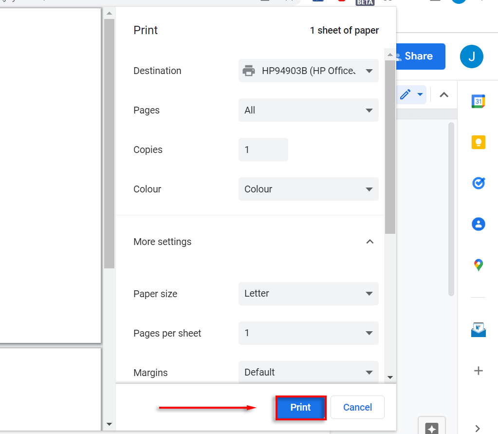 How to Print on an Envelope Using Google Docs - 15