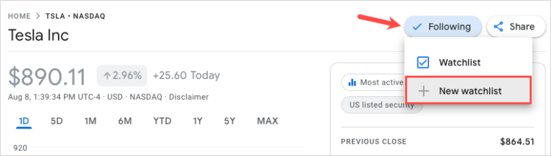 How to Set Up a Stocks Watchlist on Google Finance