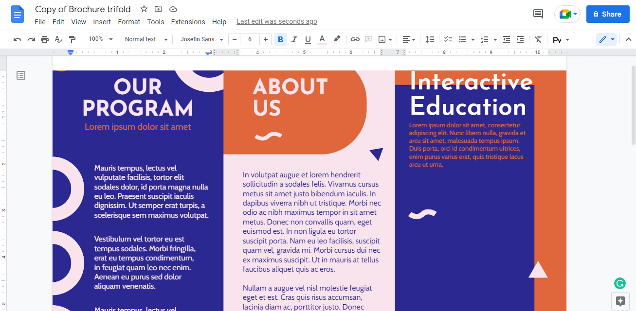 Is There A Tri Fold Brochure Template On Google Docs