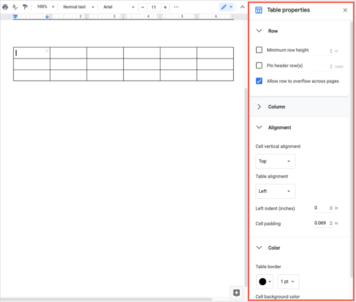 How to Add, Edit, Sort, and Split a Table in Google Docs