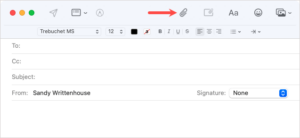 メールにフォルダーを添付する方法