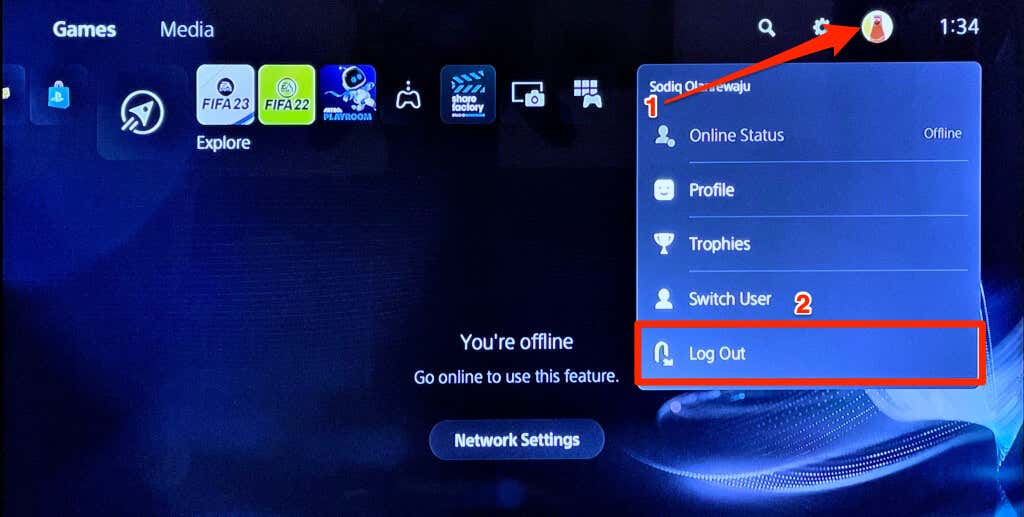 Turn Off DualSense Controller from the PS5 Profile Menu image
