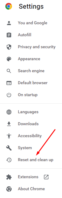 Reset the Chrome Browser to Default Settings image