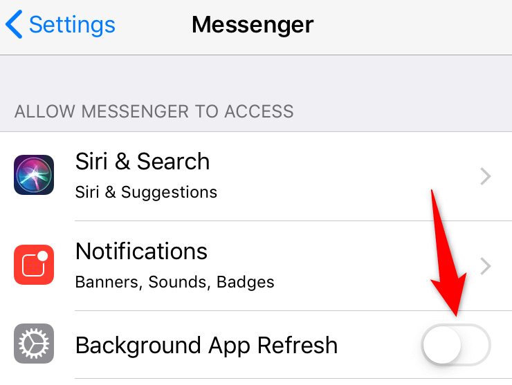 Enable Background Data for Facebook Messenger image