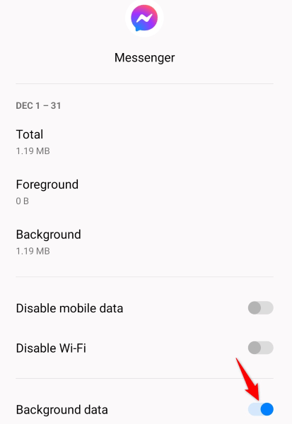 Enable Background Data for Facebook Messenger image 2