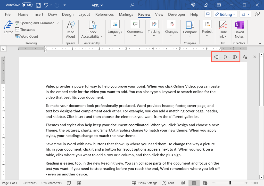 Use Read Aloud in Word on the Desktop image 2