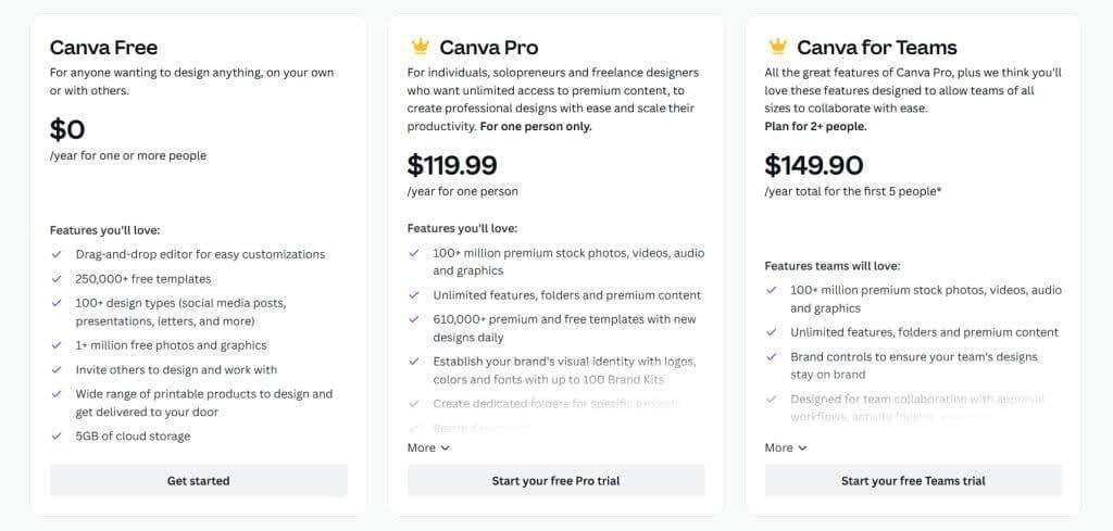 Canva Pro Subscription Prices image