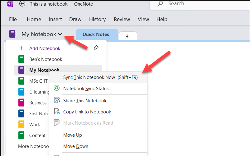 How to Sync a OneNote Notebook Manually image