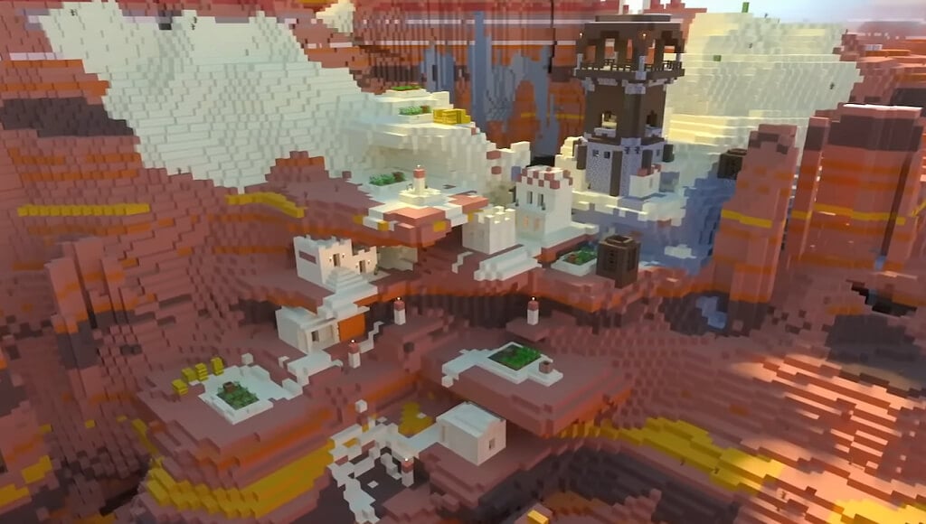 ott-10-best-minecraft-seeds-in-2023-5-compressed - Online Tech Tips The Badlands Desert Village Seed image