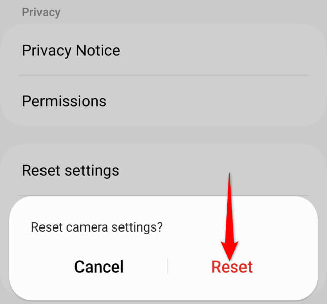 Reset Your Camera App Settings image