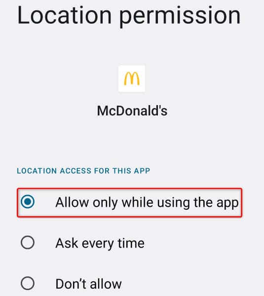 Give the McDonald’s App Access to Your Phone’s Location Data image