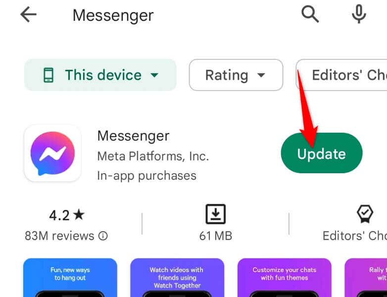 Update Facebook Messenger on Your Phone image