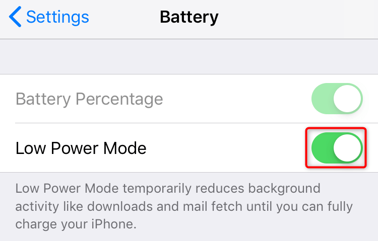 Turn Off Low Power Mode on iPhone image