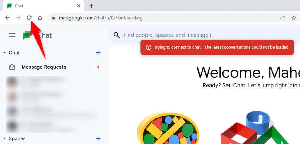 Hard-Refresh Google Chat’s Site in Your Web Browser image