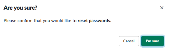 confirming the password reset