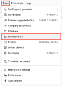 How to Add Line Numbers in Google Docs