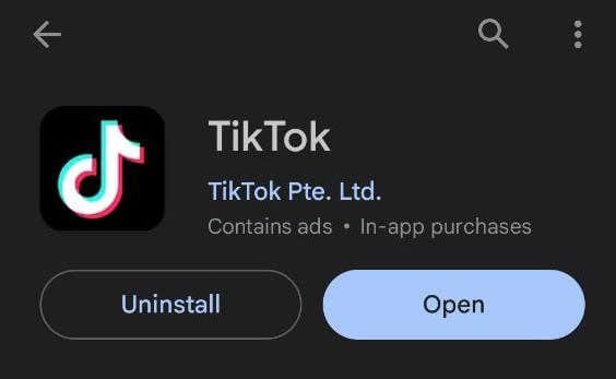 TikTok Open button