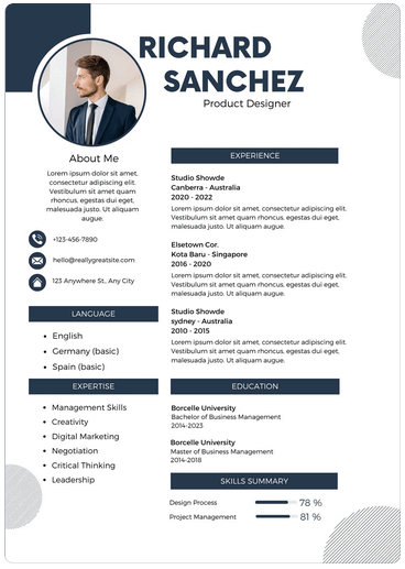 Blue Professional Modern CV Resume image