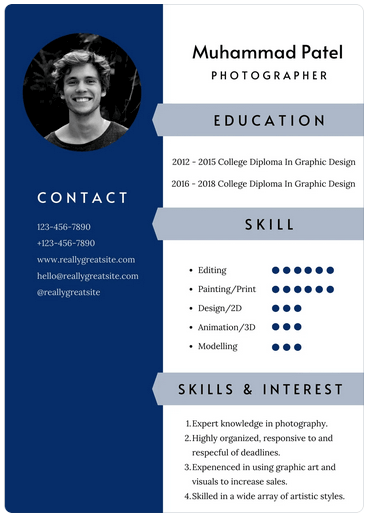 Blue and White Simple Resume image