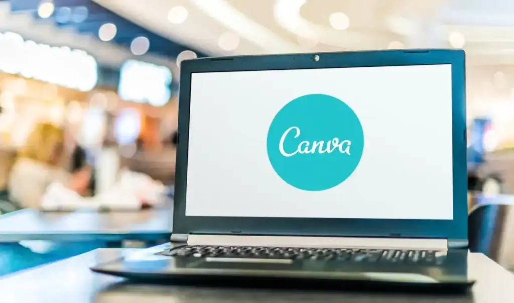 Canva logo on a laptop computer