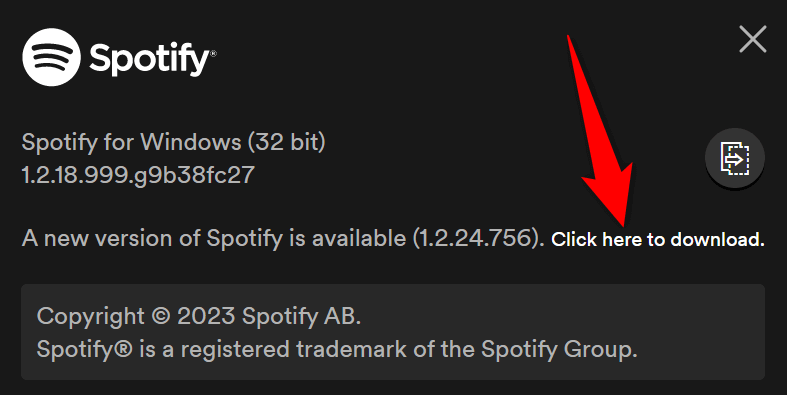 Update Spotify to Fix a Spotify Search Not Working Issue image 2