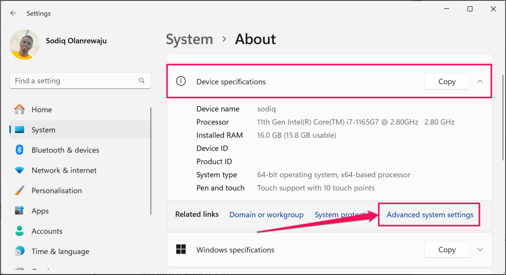 windows-11-advanced-system-settings - Online Tech Tips Steps to adjust visual effects performance in Windows 11