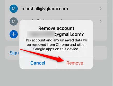 How to Remove a Google Account From Chrome (iOS and Android) image 6