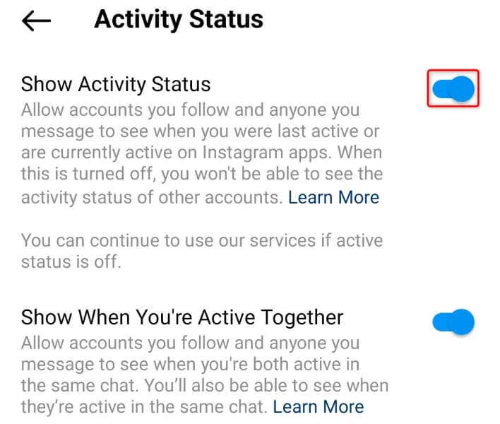 Enable Activity Status to Fix Instagram Notes Not Appearing image
