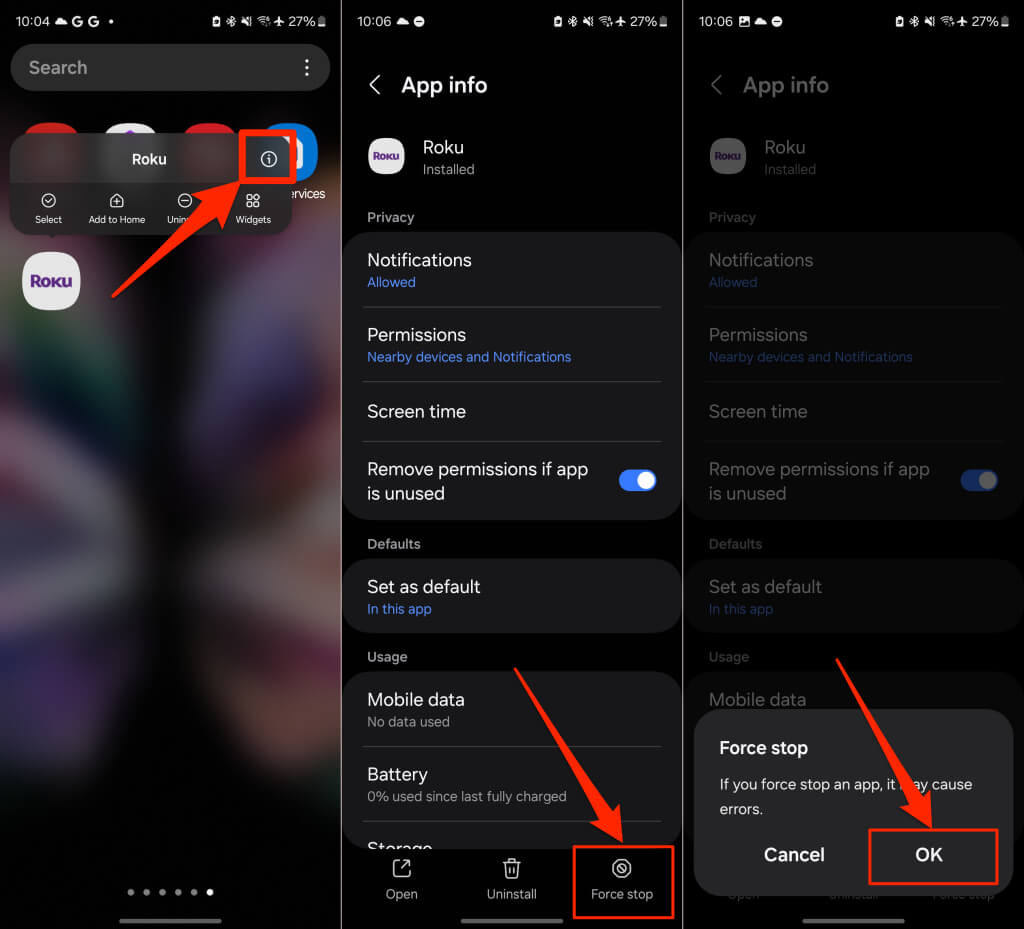 roku-remote-app-not-connecting-to-tv-9-fixes-to-try-13-compressed - Online Tech Tips Force Close and Restart the Roku App image - roku-remote-app-not-connecting-to-tv-9-fixes-to-try-13-compressed