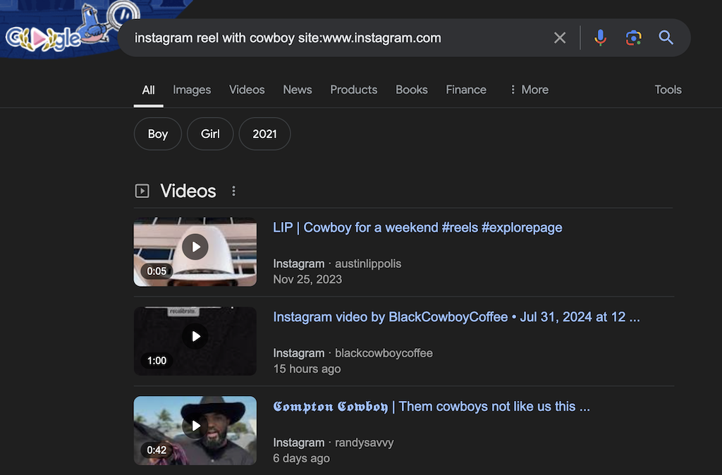 06_google a reel example - Online Tech Tips Screenshot of Google search for Instagram Reel - 06_google a reel example