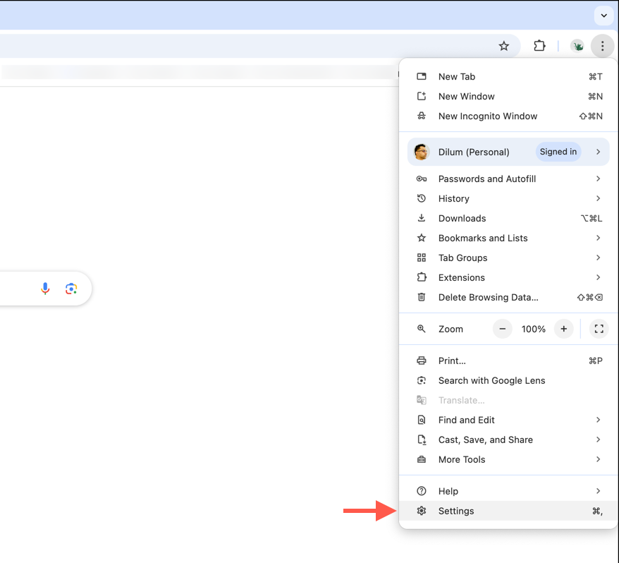 how-to-turn-off-hardware-acceleration-chrome-ott-2-compressed - Online Tech Tips The Chrome menu with the Settings option highlighted. - how-to-turn-off-hardware-acceleration-chrome-ott-2-compressed