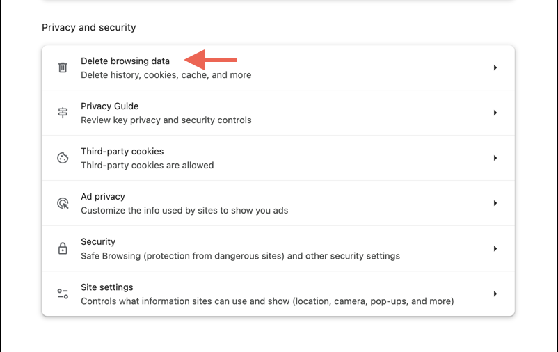how-to-turn-off-hardware-acceleration-chrome-ott-8-compressed - Online Tech Tips The Delete Browsing Data option highlighted in the Chrome Settings. - how-to-turn-off-hardware-acceleration-chrome-ott-8-compressed