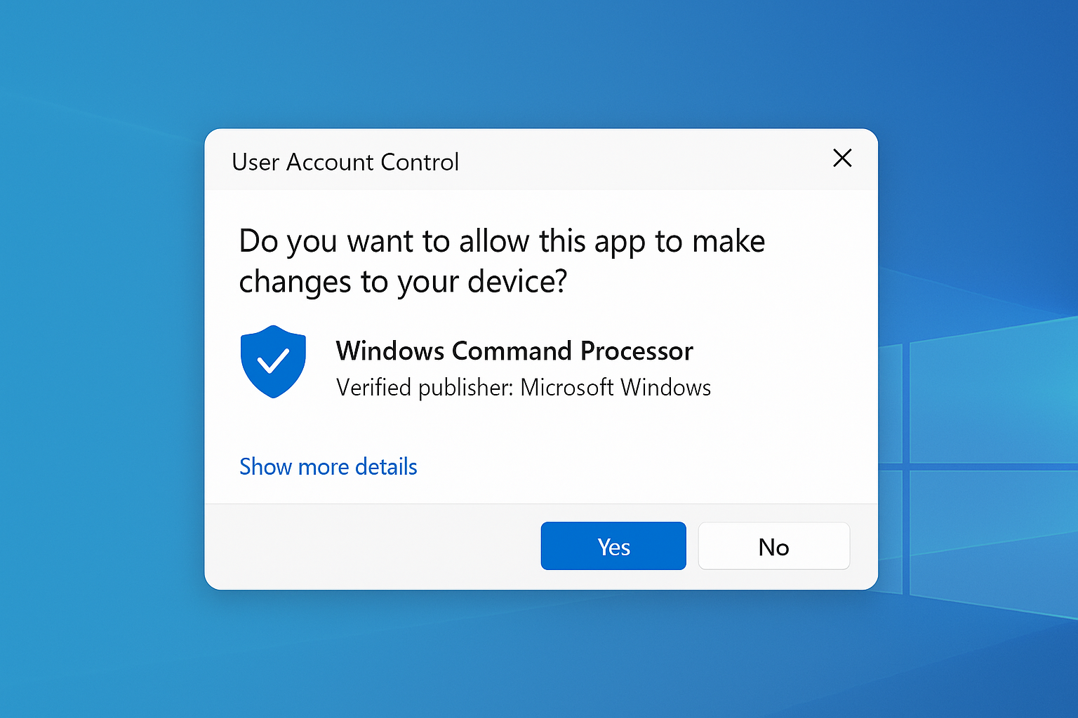 Windows installer for VPN software with UAC permission dialog