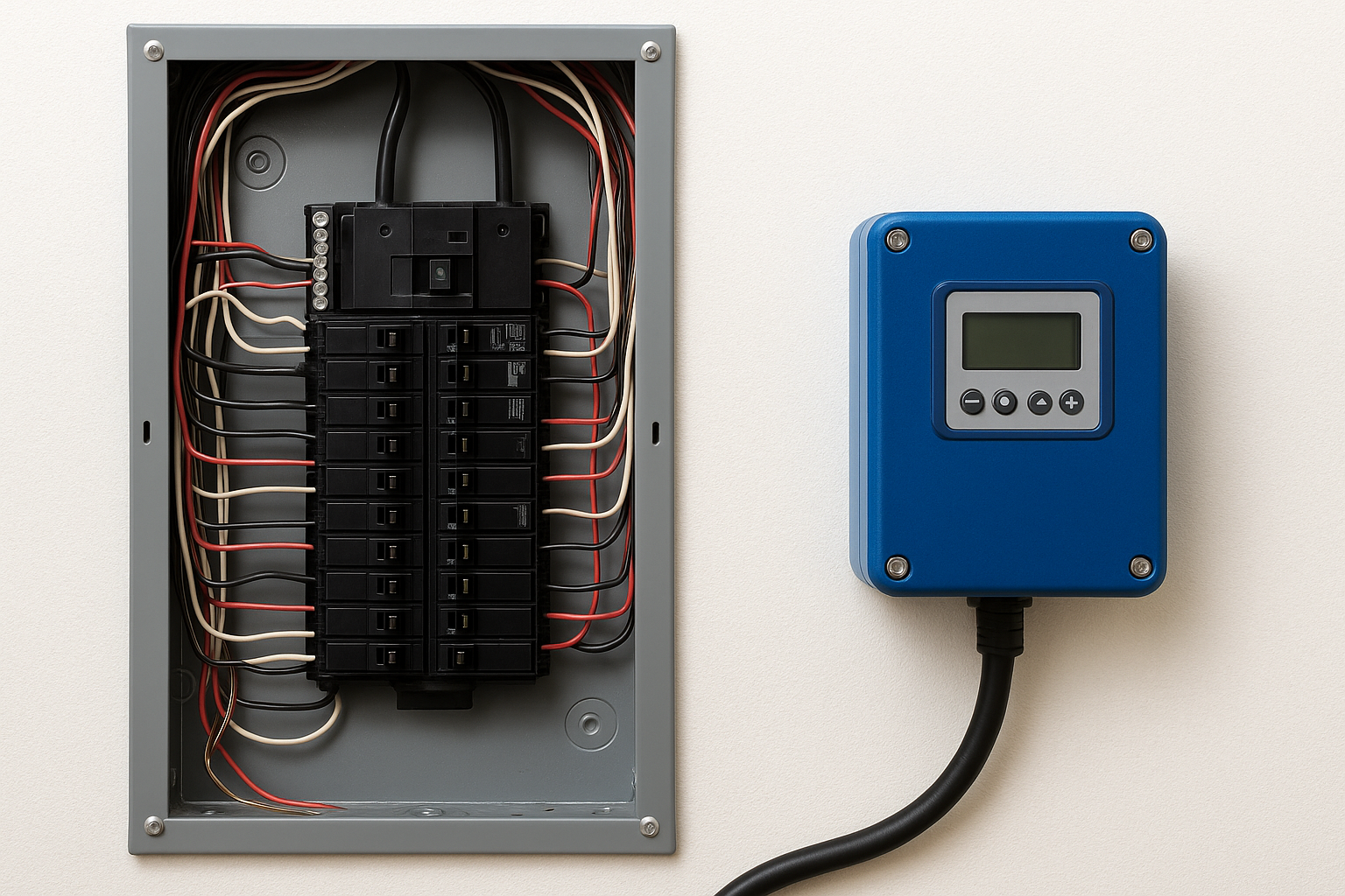 whole house surge protector installed at electrical panel