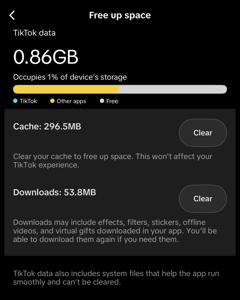 free up space - Online Tech Tips Tiktok free up space menu option in the app