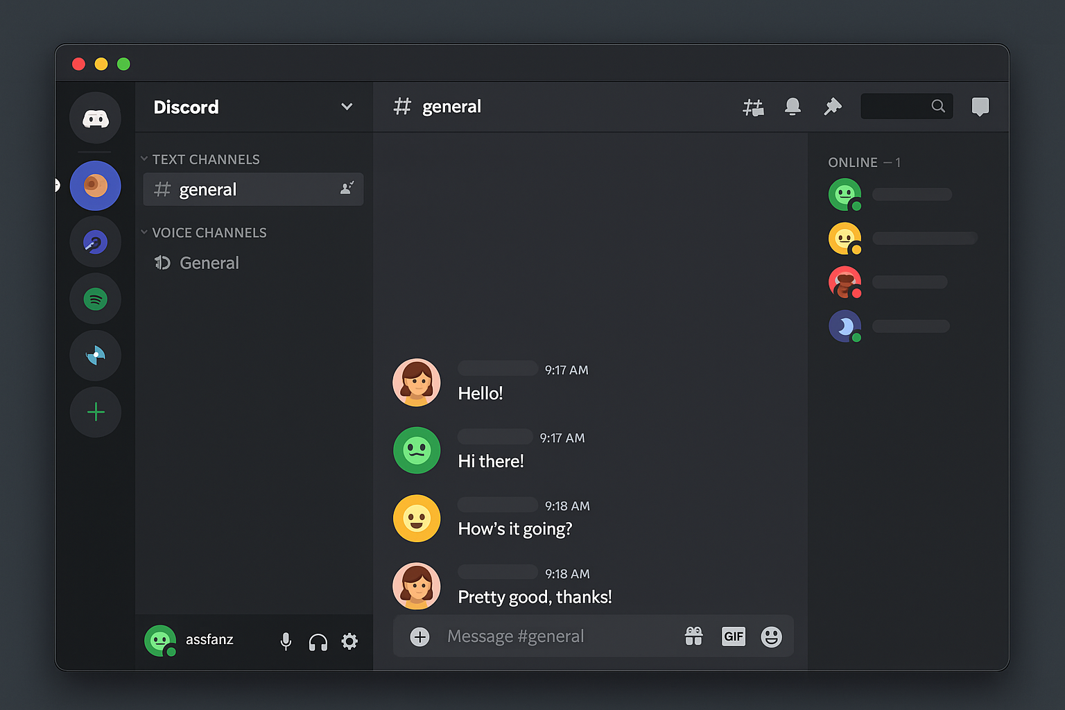 Discord macOS app showing native interface and system integration