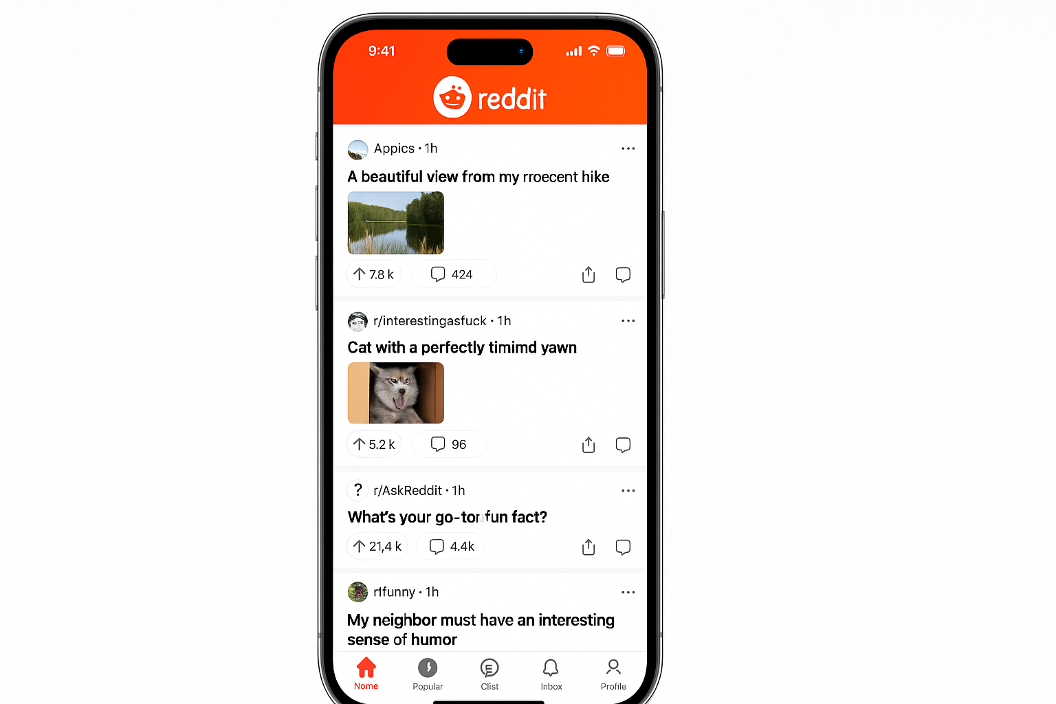 Reddit iOS app showing mobile-optimized interface and gesture navigation