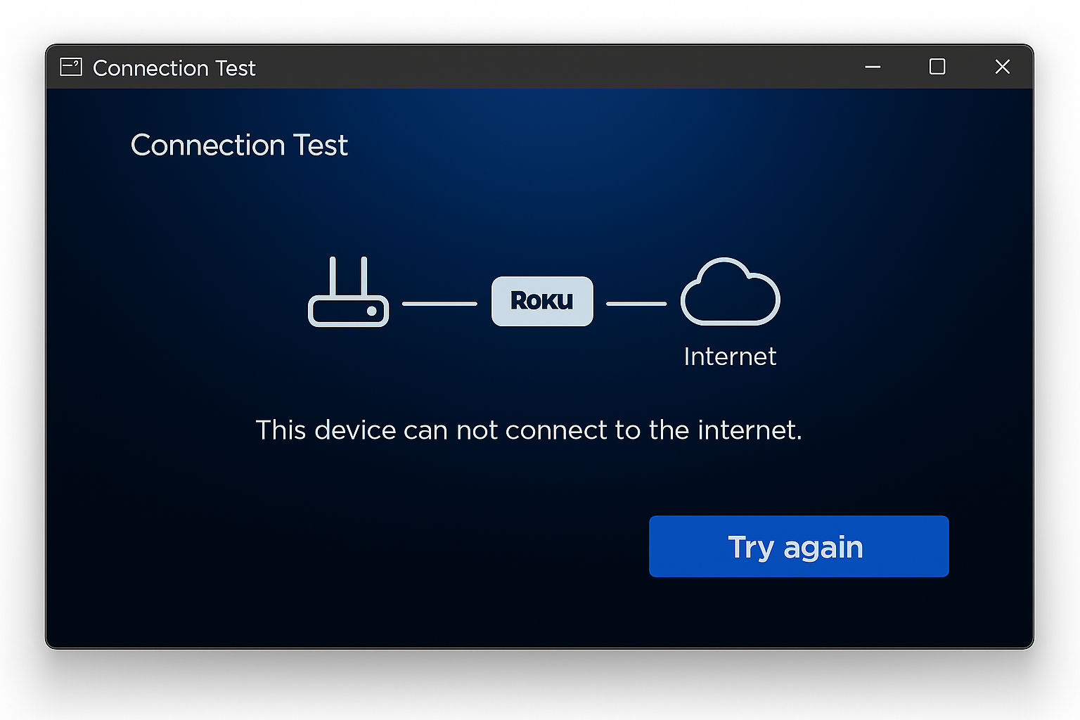 Roku with Ethernet cable connected to router showing wired connection established