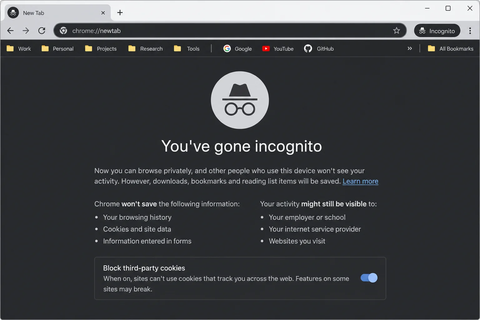 Chrome Incognito window open after launching from the new desktop shortcut