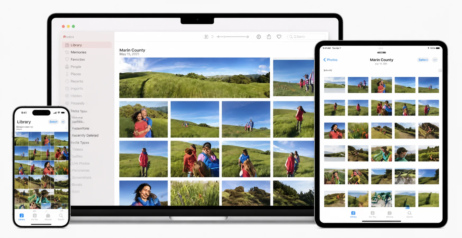 Photo library management on desktop