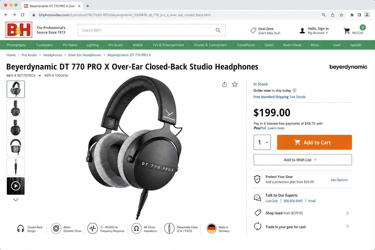 Product image of the Beyerdynamic DT 770 Pro X closed-back studio headphones on a clean white or neutral background